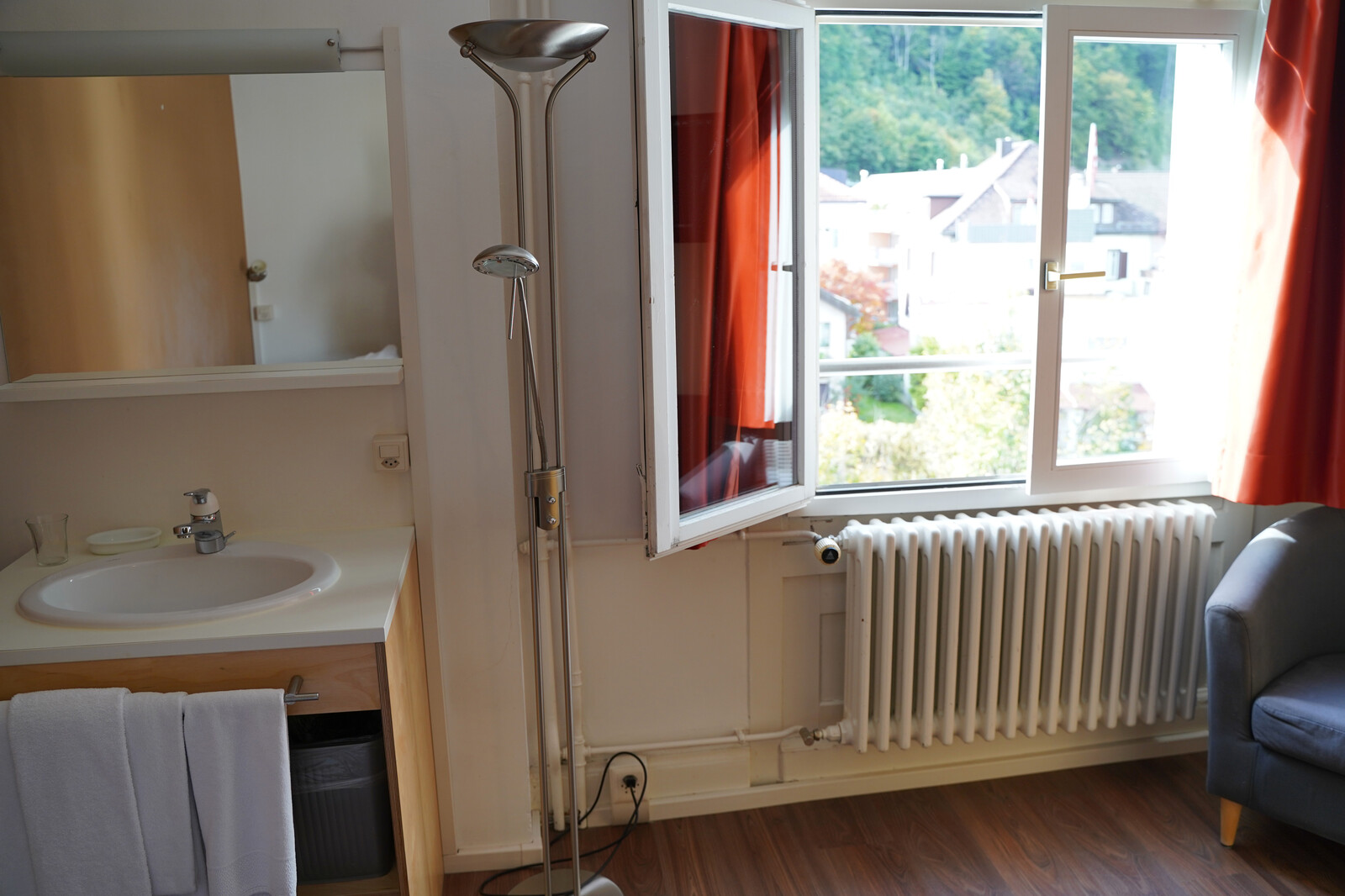 The window in the picture is in the Mühlebad staff house in the Grand Resort Bad Ragaz. The Grand Resort is a star hotel in Switzerland.